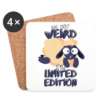 Cute Cartoon Sheep - Limited Edition - Saying - Coasters (set of 4) - white - Front