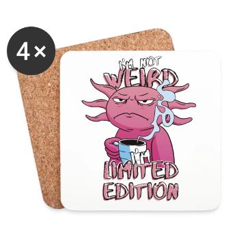 Genervter Cartoon Axolotl - Limited Edition Spruch - Untersetzer (4er-Set) - Weiß - Vorne