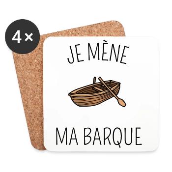 Je mène ma barque - Dessous de verre (lot de 4) - blanc - Devant