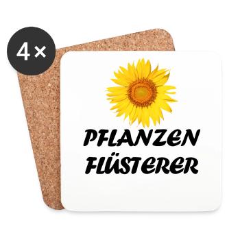 Gärtner Spruch Hobby Pflanzen Flüsterer Sonnen - Untersetzer (4er-Set) - Weiß - Vorne