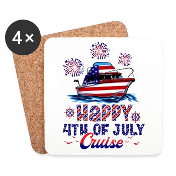 Happy 4th of July Cruise - Coasters (set of 4) - white - Front