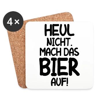 Bier Saufen Urlaub Geschenk Bierliebhaber Deko Fun - Untersetzer (4er-Set) - Weiß - Vorne