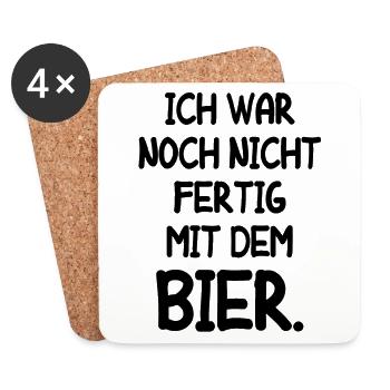 Bier Saufen Urlaub Geschenk Bierliebhaber Deko Fun - Untersetzer (4er-Set) - Weiß - Vorne