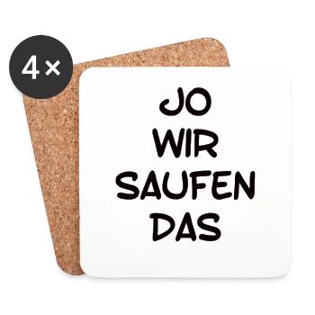 Wir Saufen Das - Untersetzer (4er-Set) - Weiß - Vorne