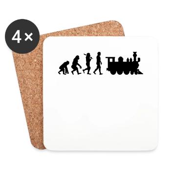 Locomotive de chemin de fer Evolution - Dessous de verre (lot de 4) - blanc - Devant
