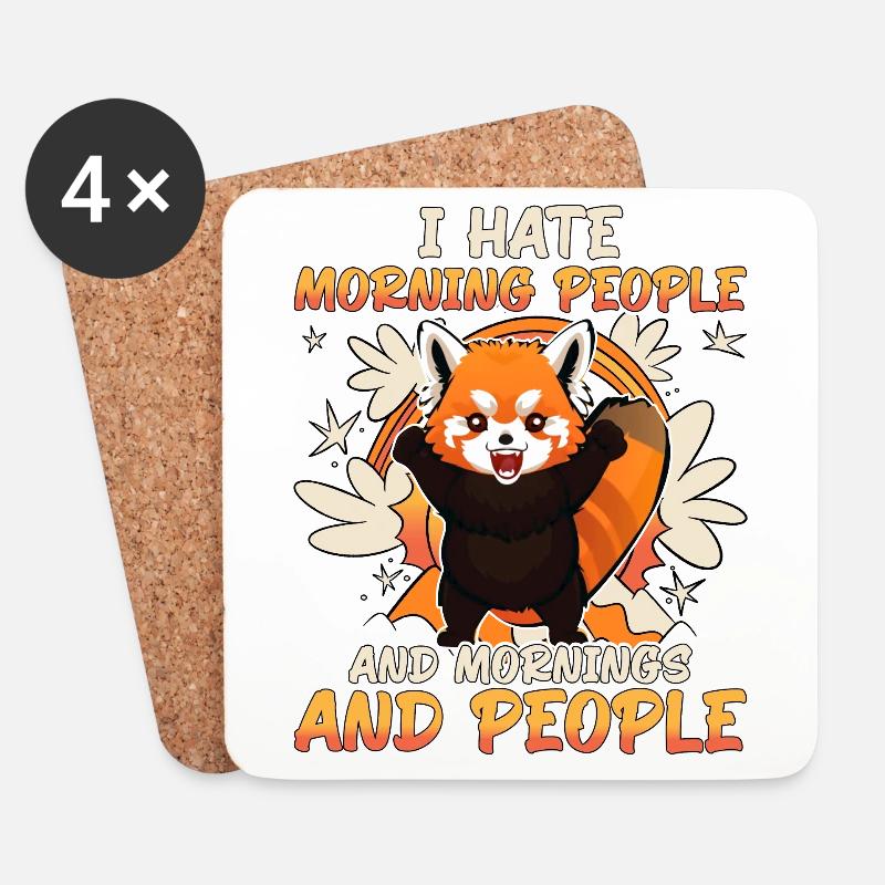 I hate morning People and mornings and People - Untersetzer (4er-Set) - Weiß