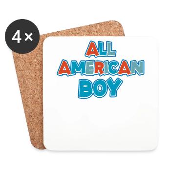 All American Boy Family - Coasters (set of 4) - white - Front