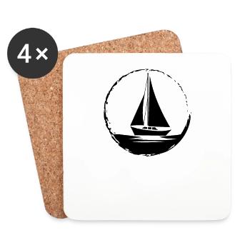 Meer Segeln Segelboot - Untersetzer (4er-Set) - Weiß - Vorne