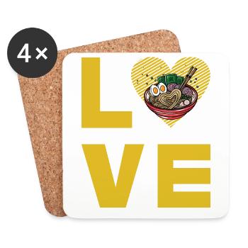 Ramen Amour - Dessous de verre (lot de 4) - blanc - Devant