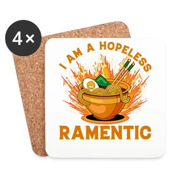 I am a hopeless ramentic - Coasters (set of 4) - white - Front