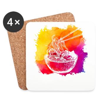 Ramen Rétro - Dessous de verre (lot de 4) - blanc - Devant