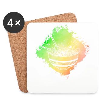 Ramen Retro - Coasters (set of 4) - white - Front