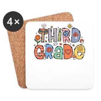 Third Grade First Day of School - Coasters (set of 4) - white - Front