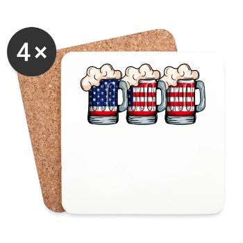 USA Flag Beers Independence Day - Coasters (set of 4) - white - Front