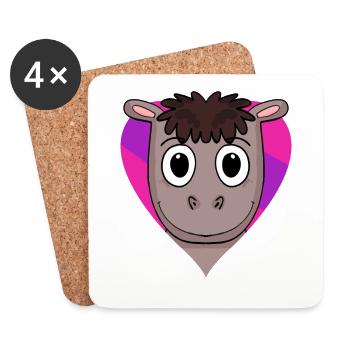 Cadeau de cheval bisexuel - Dessous de verre (lot de 4) - blanc - Devant