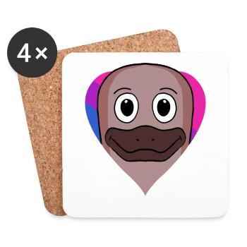 Bisexual Platypus Gift - Coasters (set of 4) - white - Front