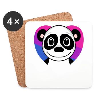 Cadeau panda bisexuel - Dessous de verre (lot de 4) - blanc - Devant