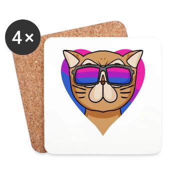 Bisexual Persian Cat Cat Gift - Coasters (set of 4) - white - Front