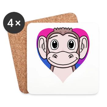 Bisexuell Affe Geschenk - Untersetzer (4er-Set) - Weiß - Vorne