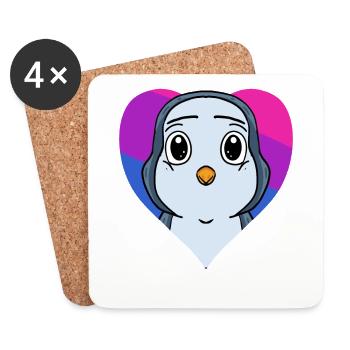Bisexuell Pinguin Geschenk - Untersetzer (4er-Set) - Weiß - Vorne