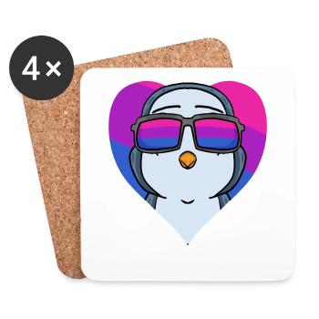 Bisexuell Pinguin Geschenk - Untersetzer (4er-Set) - Weiß - Vorne