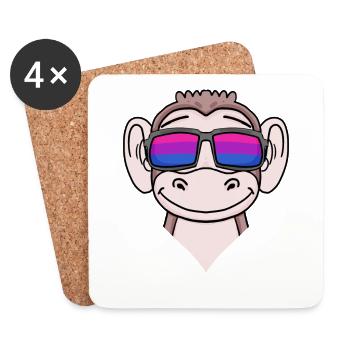Bisexuell Affe Geschenk - Untersetzer (4er-Set) - Weiß - Vorne