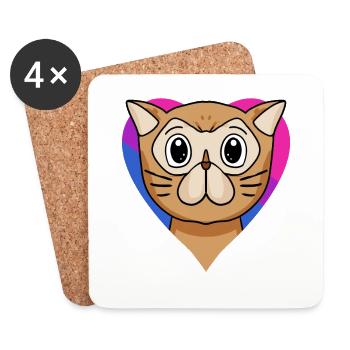 Bisexual Persian Cat Cat Gift - Coasters (set of 4) - white - Front