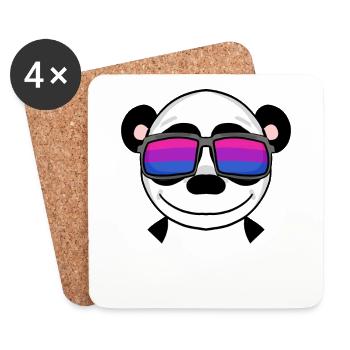 Cadeau panda bisexuel - Dessous de verre (lot de 4) - blanc - Devant