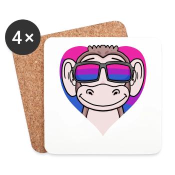 Bisexuell Affe Geschenk - Untersetzer (4er-Set) - Weiß - Vorne