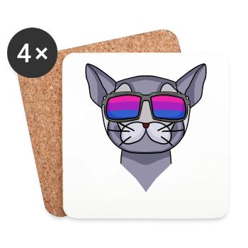 Bisexuell Britisch Kurzhaar Katze Geschenk - Untersetzer (4er-Set) - Weiß - Vorne