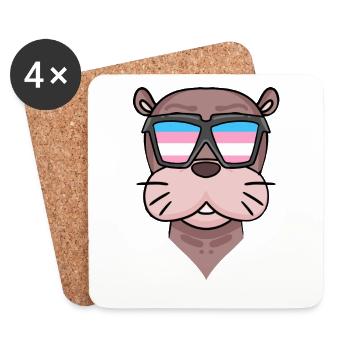 Transgender Transsexuell Seelöwe Geschenk - Untersetzer (4er-Set) - Weiß - Vorne
