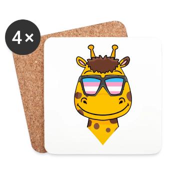 Transgender Transsexuell Giraffe Geschenk - Untersetzer (4er-Set) - Weiß - Vorne