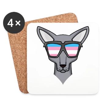 Transgender Transsexuell Sphynx Katze Geschenk - Untersetzer (4er-Set) - Weiß - Vorne