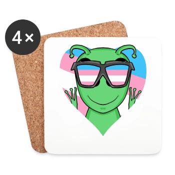 Transgender Transsexuell Alien Geschenk - Untersetzer (4er-Set) - Weiß - Vorne