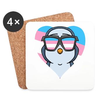 Transgender Transsexuell Pinguin Geschenk - Untersetzer (4er-Set) - Weiß - Vorne