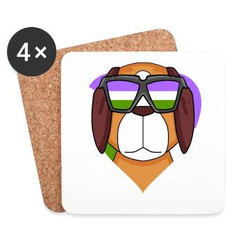 Genderqueer Lgbt Dog St. Bernard - Coasters (set of 4) - white - Front