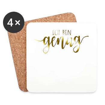 Ich Bin Genug I Am Enough Affirmation Achtsamkeit - Untersetzer (4er-Set) - Weiß - Vorne