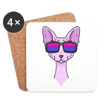 Bisexuell Sphynx Katze Geschenk - Untersetzer (4er-Set) - Weiß - Vorne