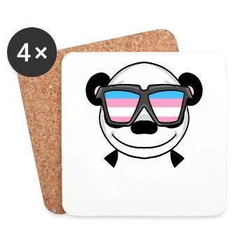 Transgender Transsexuell Panda Geschenk - Untersetzer (4er-Set) - Weiß - Vorne