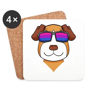 Cadeau bisexuel Jack Russell Terrier chien - Dessous de verre (lot de 4) - blanc - Devant