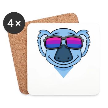 Cadeau bisexuel Koala Bisexualité - Dessous de verre (lot de 4) - blanc - Devant