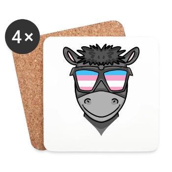 Transgender Transsexual Donkey Gift - Coasters (set of 4) - white - Front