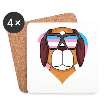 Transgender Transsexual St. Bernard Dog - Coasters (set of 4) - white - Front