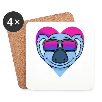 Bisexuell Koala Geschenk - Untersetzer (4er-Set) - Weiß - Vorne