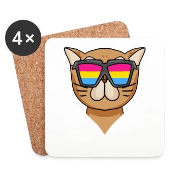Cat RainbowwPansexual Persian Cat - Coasters (set of 4) - white - Front
