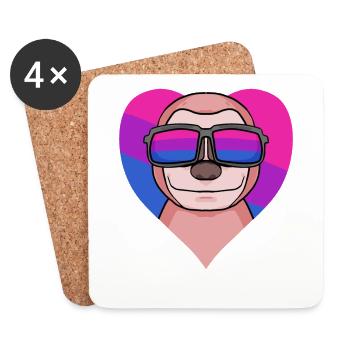 Bisexuell Faultier Geschenk - Untersetzer (4er-Set) - Weiß - Vorne