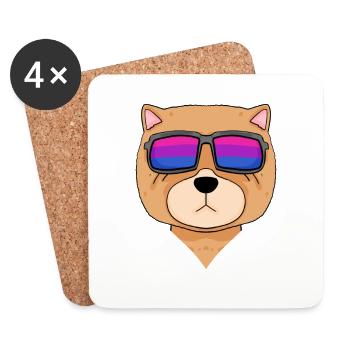 Cadeau bisexuel Chow Chow Dog - Dessous de verre (lot de 4) - blanc - Devant