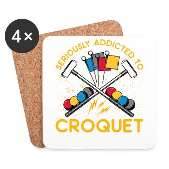 Seriously Addicted to Croquet - Coasters (set of 4) - white - Front