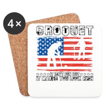 Croquet it isn't fun but it makes you look rich - Coasters (set of 4) - white - Front