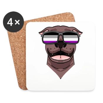 Pit Bull Terrier américain lgbt asexué - Dessous de verre (lot de 4) - blanc - Devant